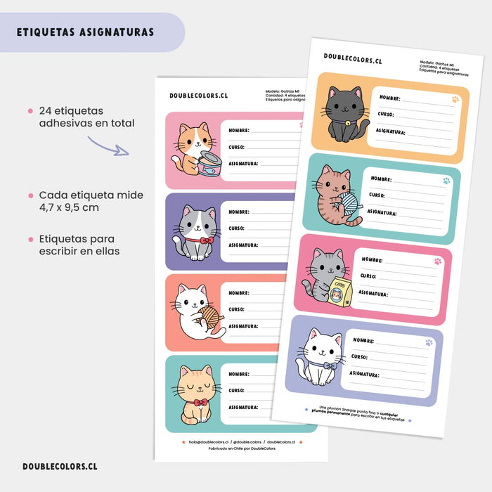 Etiquetas asignaturas "Gatitos M1"
