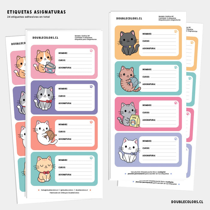 Etiquetas asignaturas "Gatitos M1"