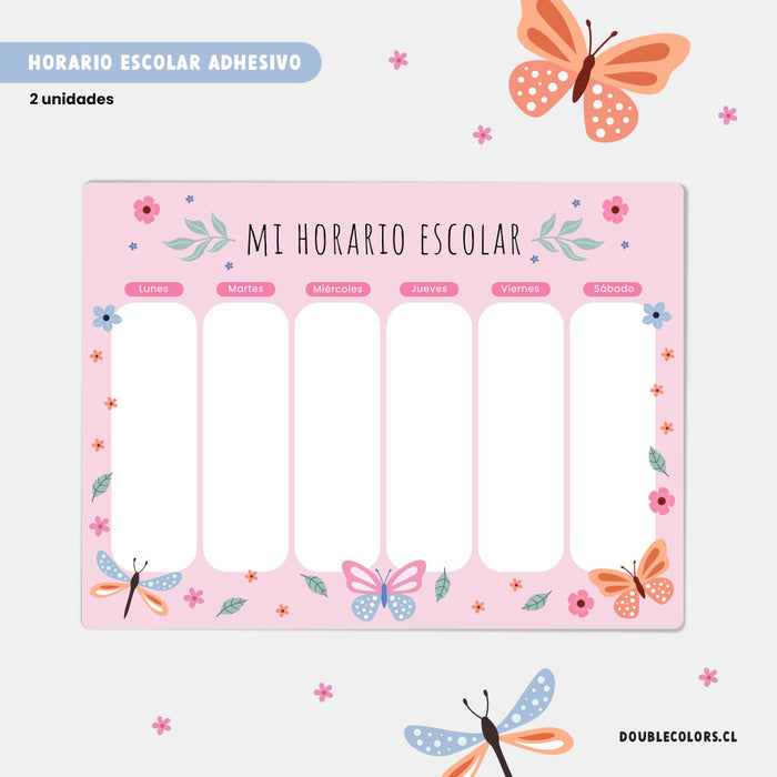 Horario escolar "Mariposas en primavera"
