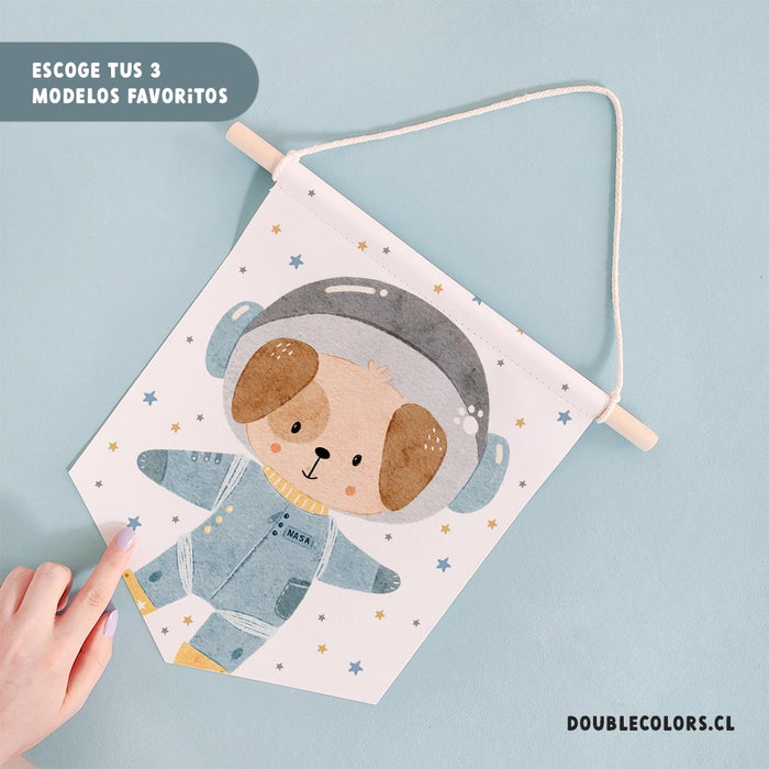 Banderines "perrito astronauta"