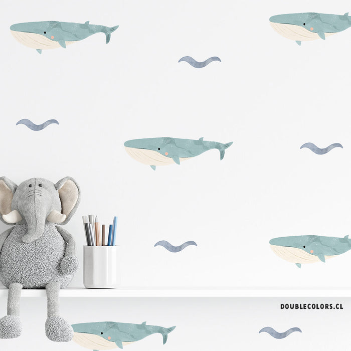 Ballenas y olas