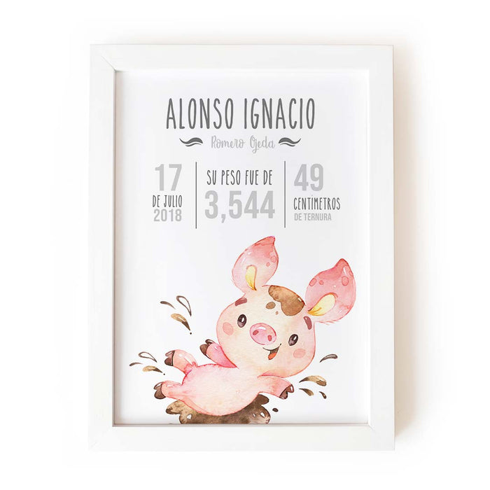 Cerdito en el lodo