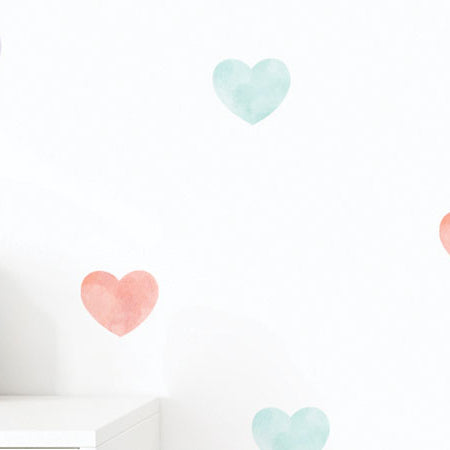 Corazones de acuarelas