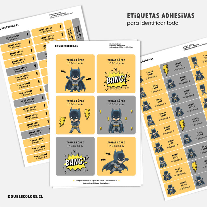 Etiquetas escolares "Batman"