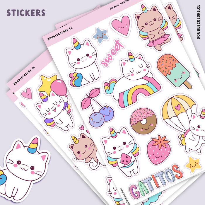 Stickers "Gatitos unicornios M1"