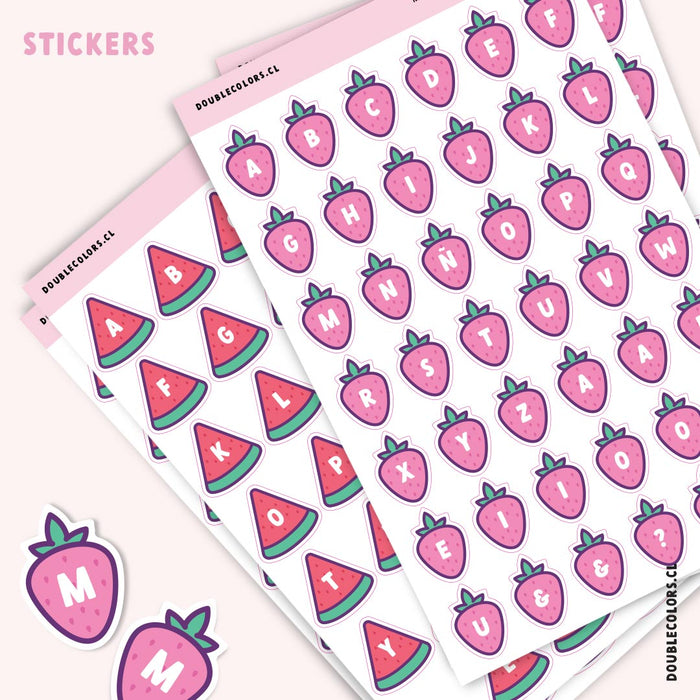 Stickers "Letras sandia frutilla"