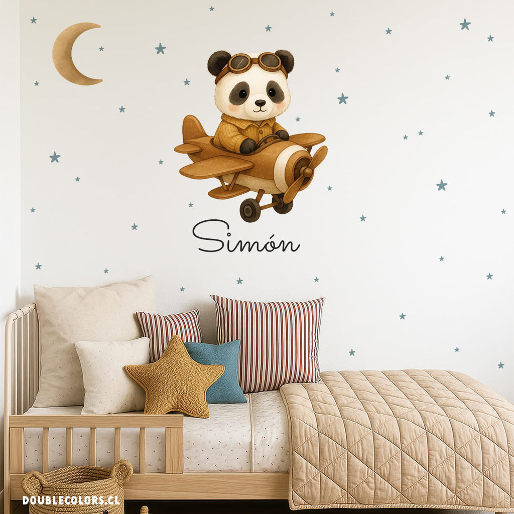 Oso panda aviador