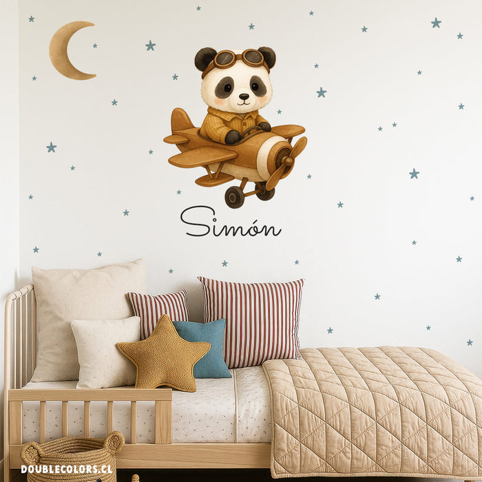 Oso panda aviador