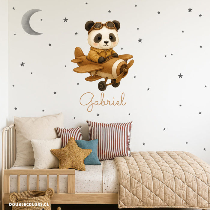 Oso panda aviador