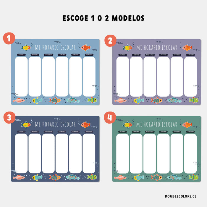 Horario escolar "Peces de colores"