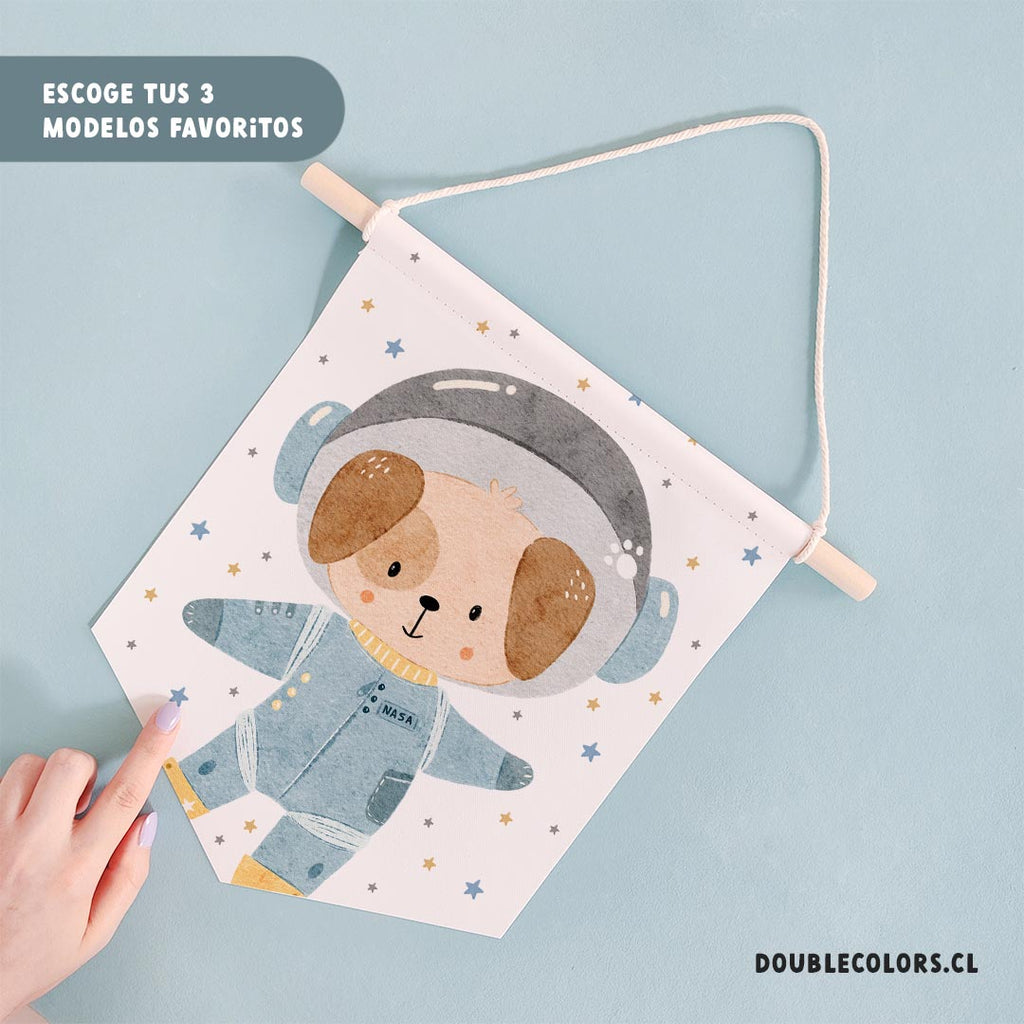 Banderines "perrito astronauta"