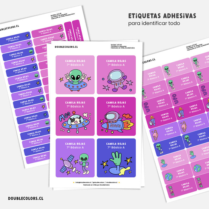 Etiquetas escolares "UFO M1"