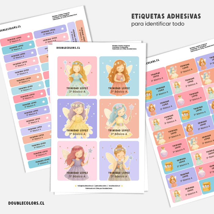 Etiquetas escolares "Hadas magicas"
