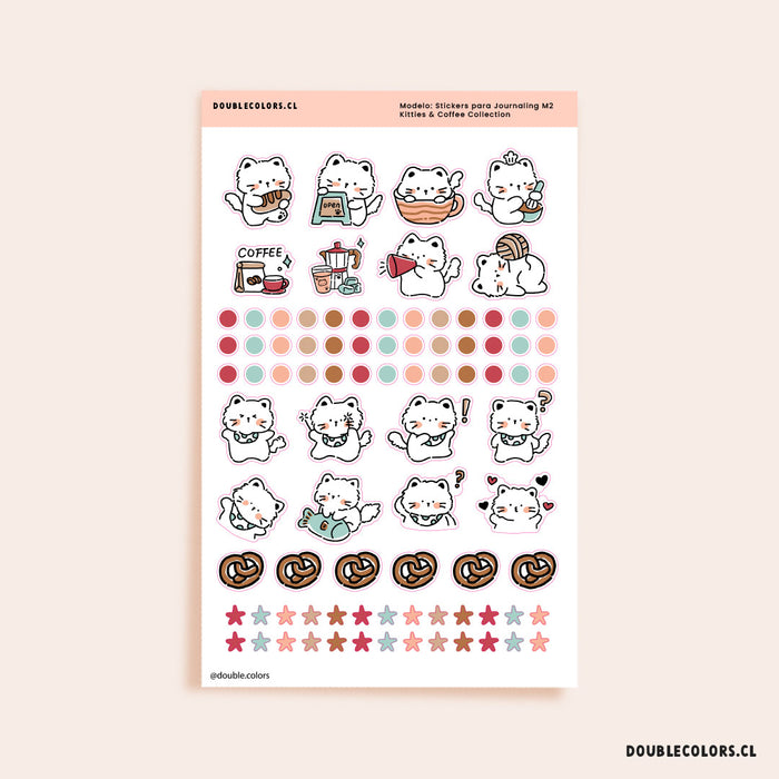 "Stickers para Journaling M2" - Kitties & Coffee Collection