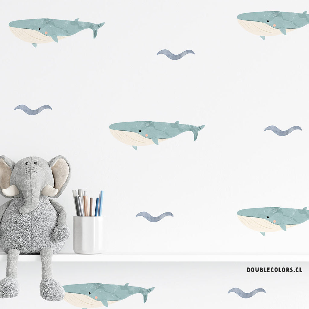 Ballenas y olas