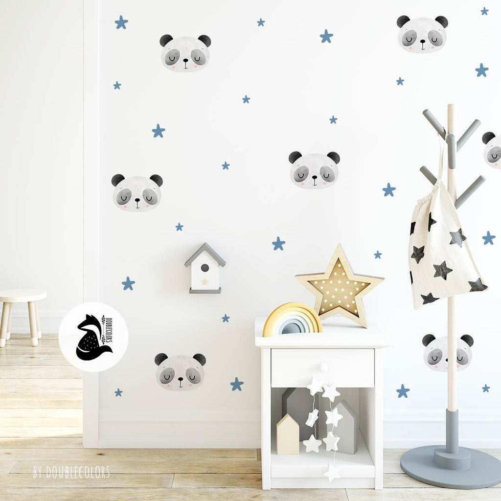 Osos pandas y estrellas